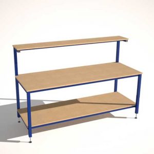 Packing Table with Upper and Lower Shelf