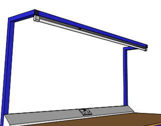 Packing Table with Light Rail