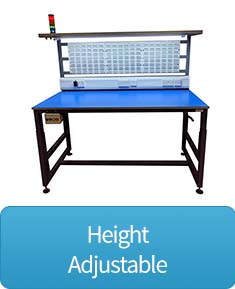 Height adjustable packing bench