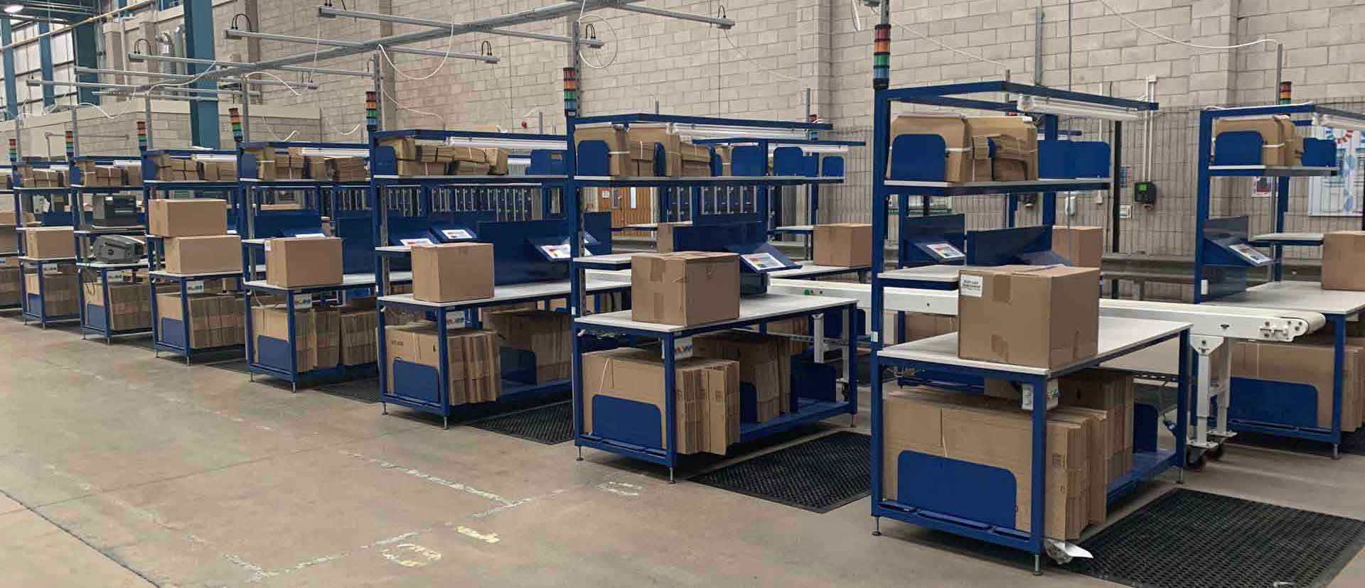 Warehouse outlet packing benches