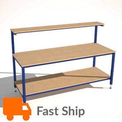 Packing Table with Shelves – Fast Ship