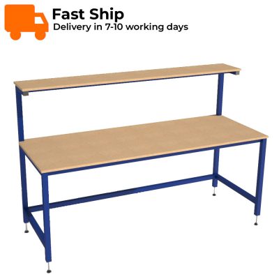 Packing Table with Upper Shelf