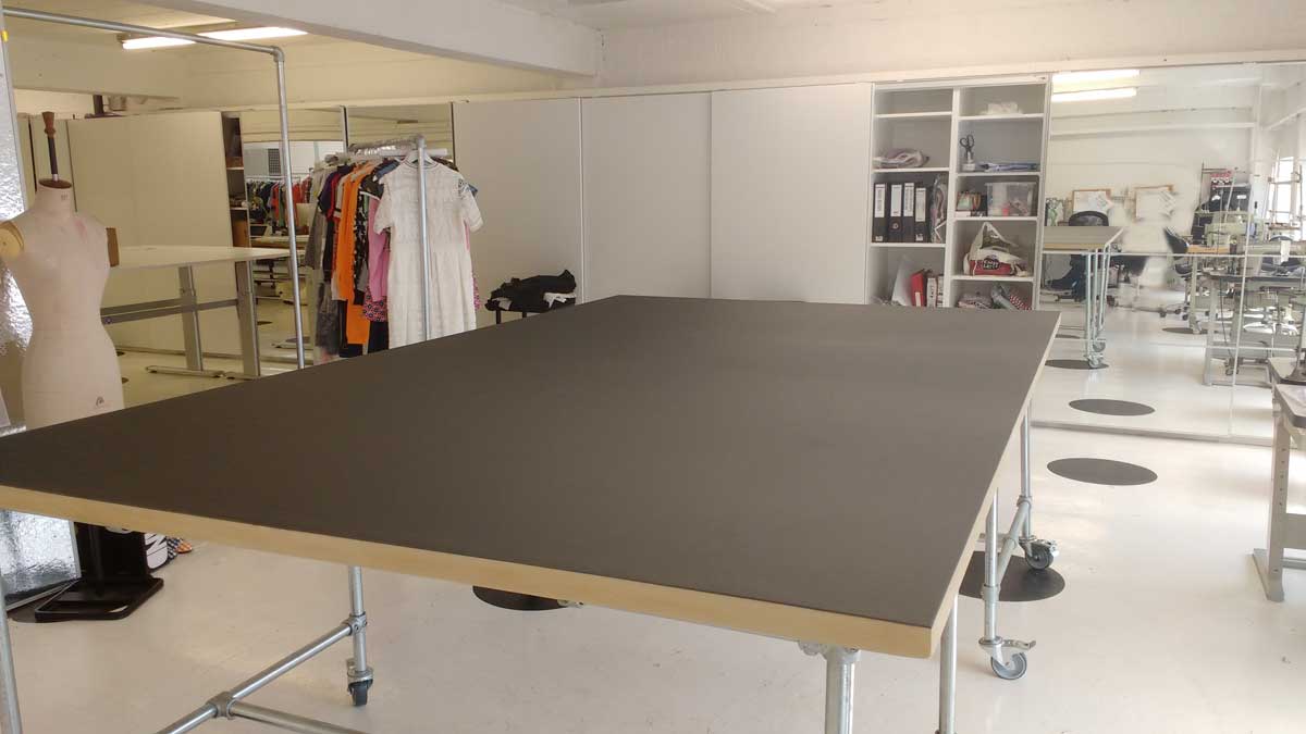 Cutting Table with Linoleum-faced MDF worktop in Black 3000mm x 1800mm x 900mm