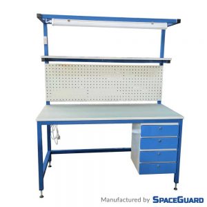 ESD Workbench with Light Rail & Storage