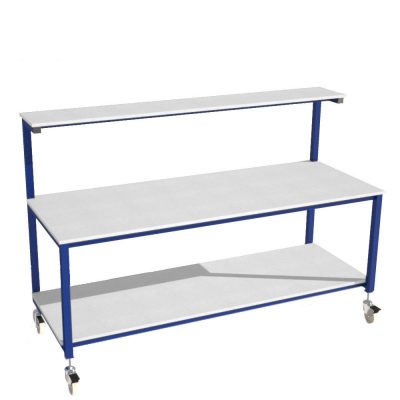 Mobile Packing Table with Shelves