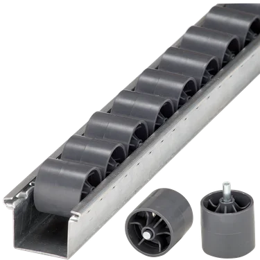 Roller Tracks with cylindrical plastic rollers ESD version and steel axles